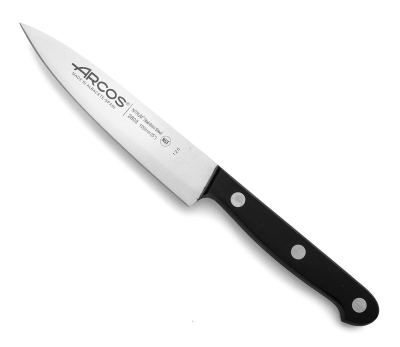 Arcos Chef Knife 5 Inch Stainless Steel. Cooking Knife to Cut and Peel Small Food. Ergonomic Polyoxymethylene Handle and 120mm Blade. Series Universal. Color Black - Image 1